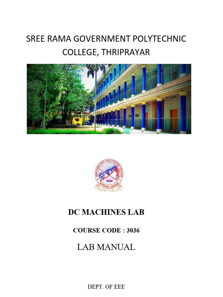 3036 DC Machines Lab Manual-1 | PDF | Electric Motor | Electrical ...