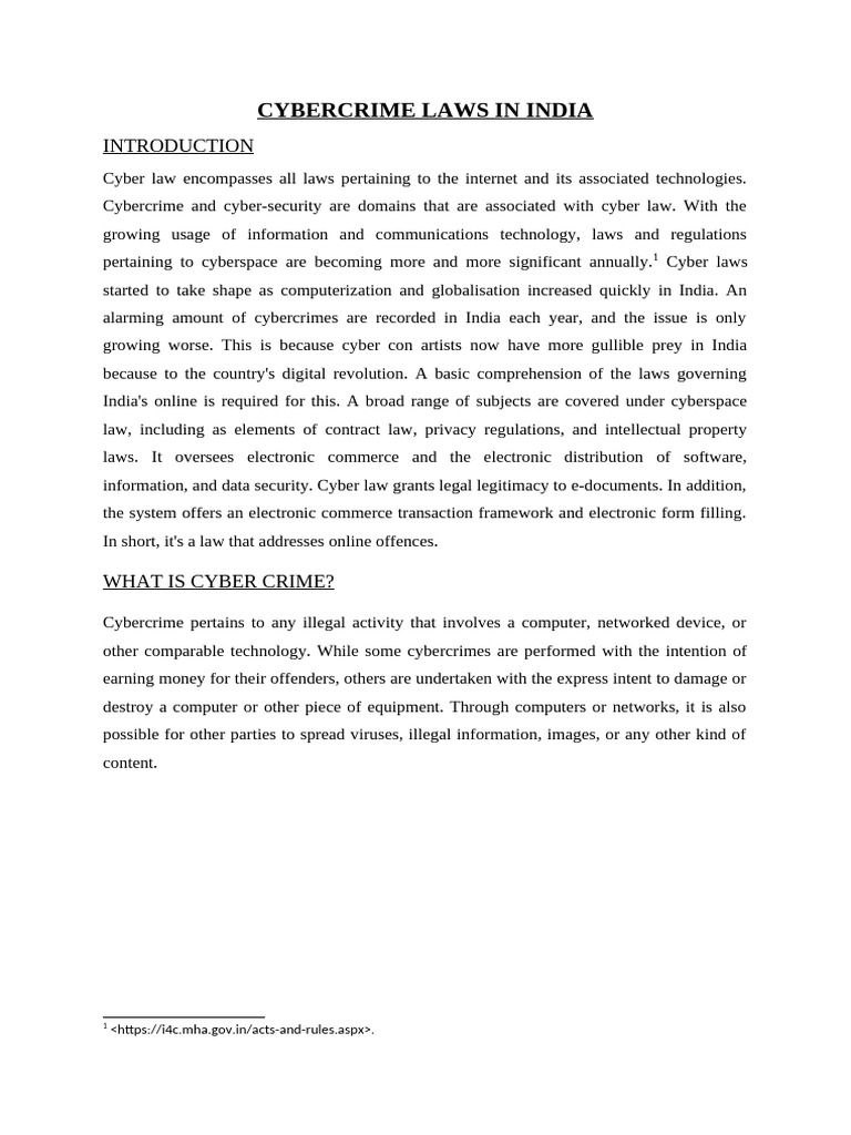 Cybercrime Laws in India | PDF