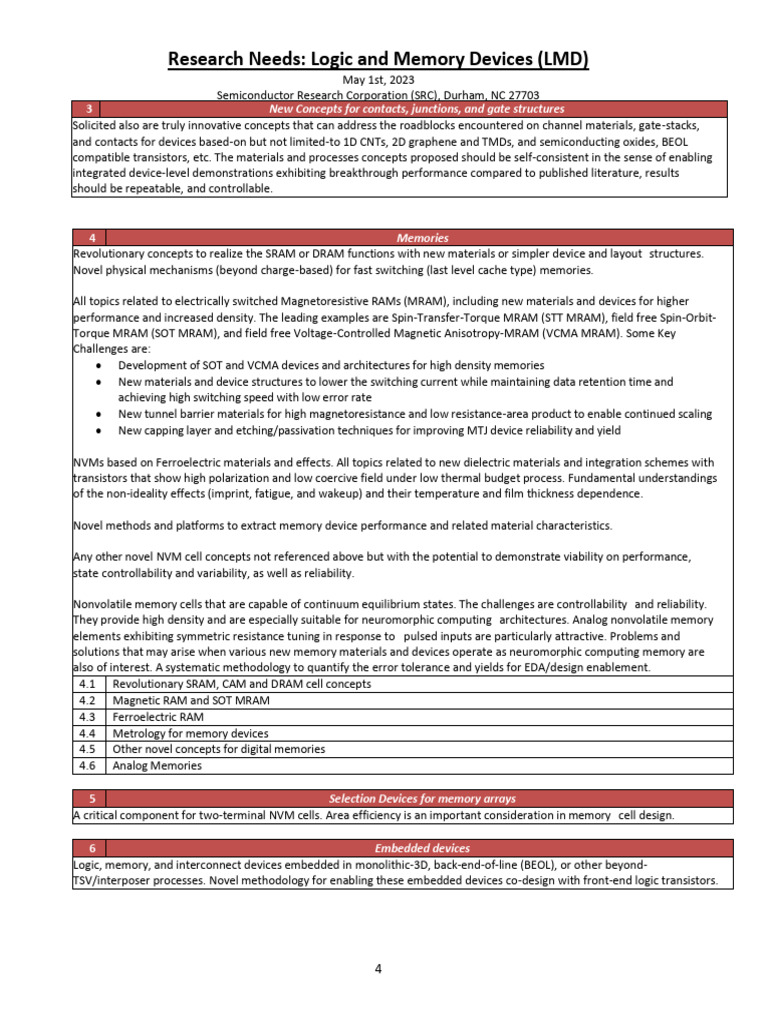 2023 LMD Research Needs-4 | PDF | Computer Memory | Random Access Memory
