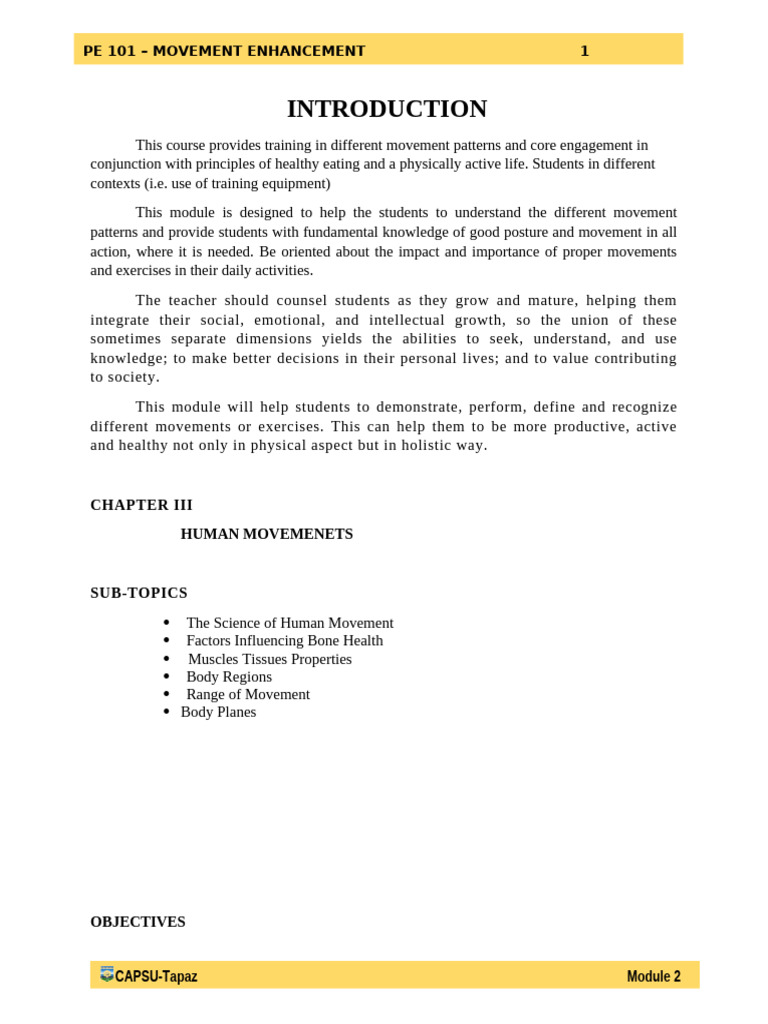 New Format in PE 101 4 Weeks 2nd Release | PDF | Anatomical Terms Of ...