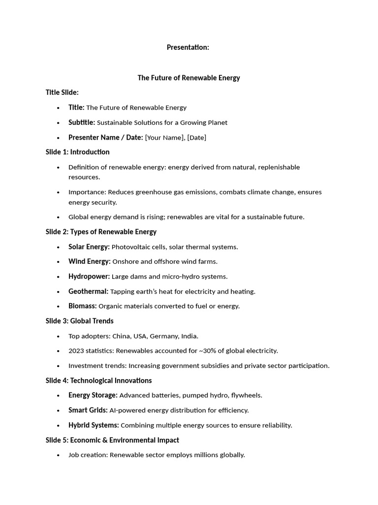 The Future of Renewable Energy | PDF