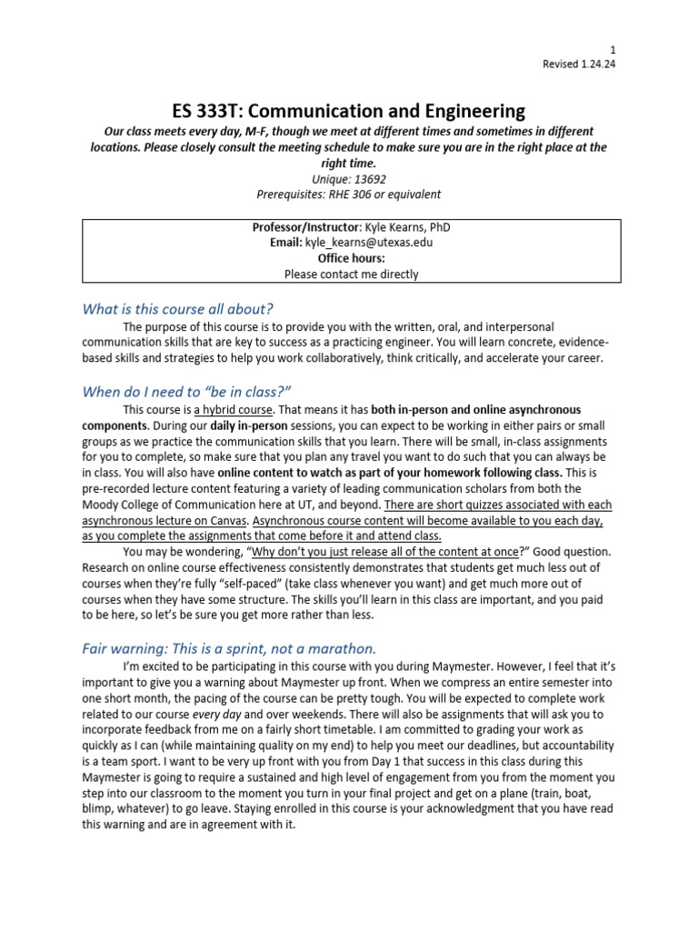 Engineering Communication Course Overview | PDF | Title Ix | Plagiarism