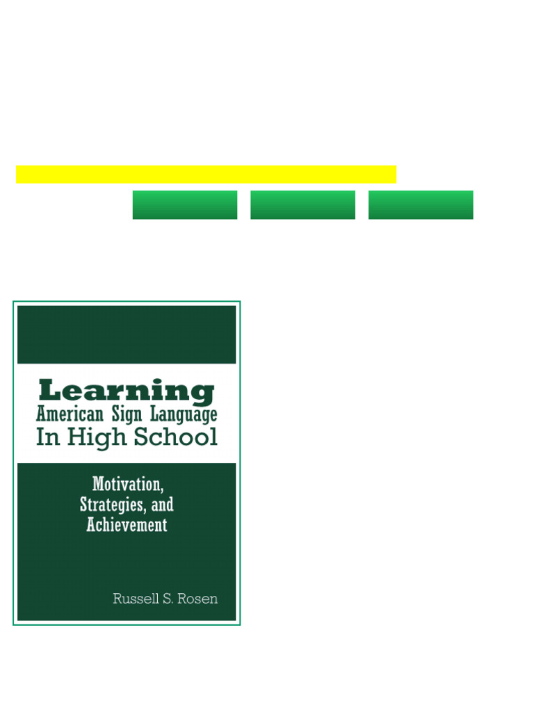 (Ebook) Learning American Sign Language in High School: Motivation ...
