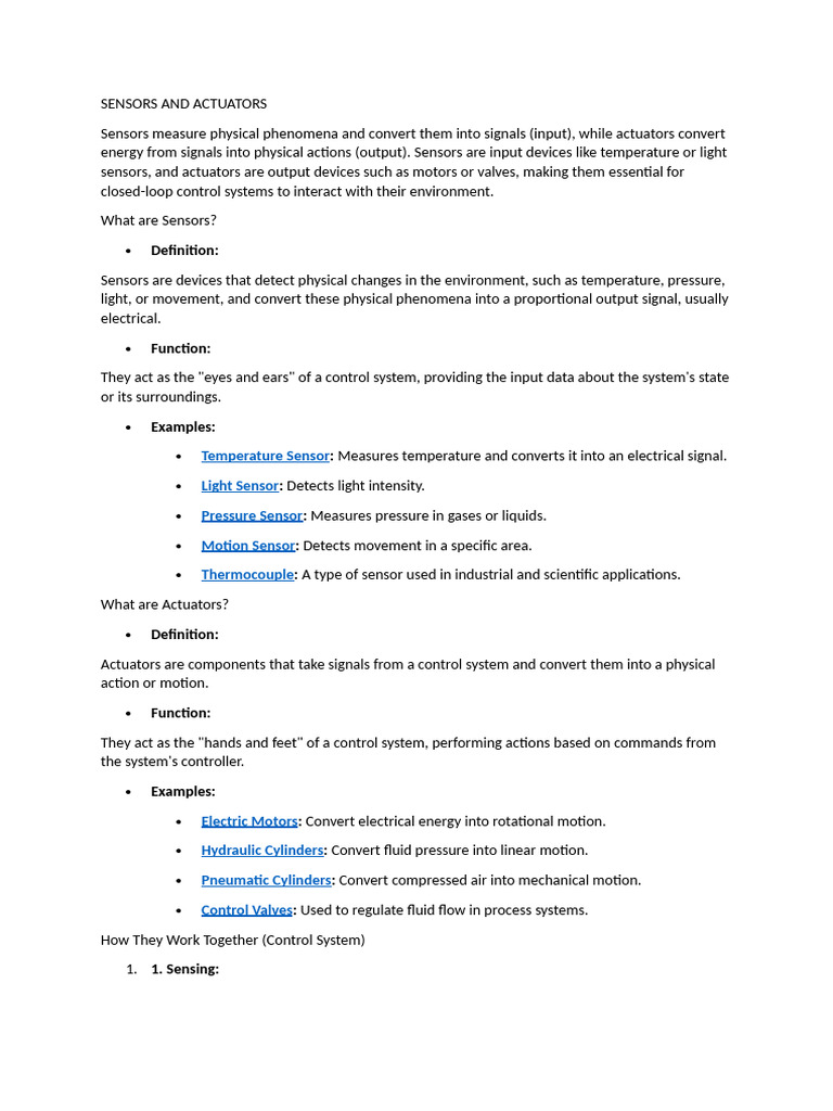 Sensors and Actuators | PDF | Internet Of Things | Actuator