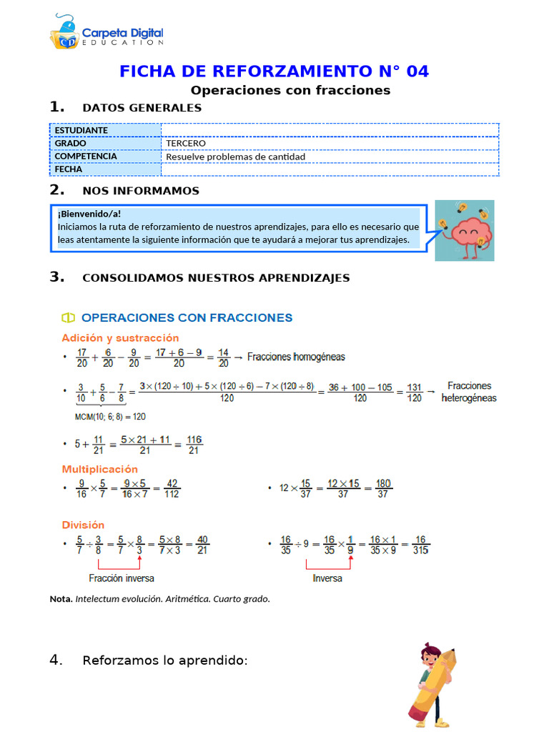 Ficha 4 - Refuerzo Mat - 3ro | PDF