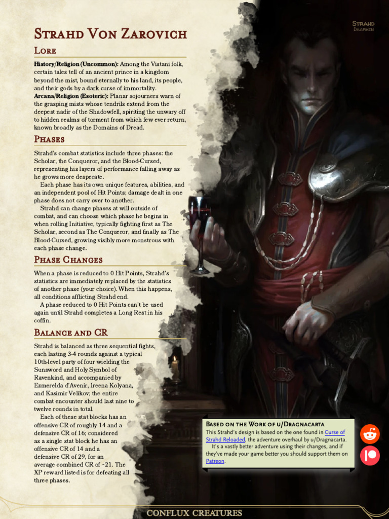 Strahd Von Zarovich Combat Phases Guide | PDF