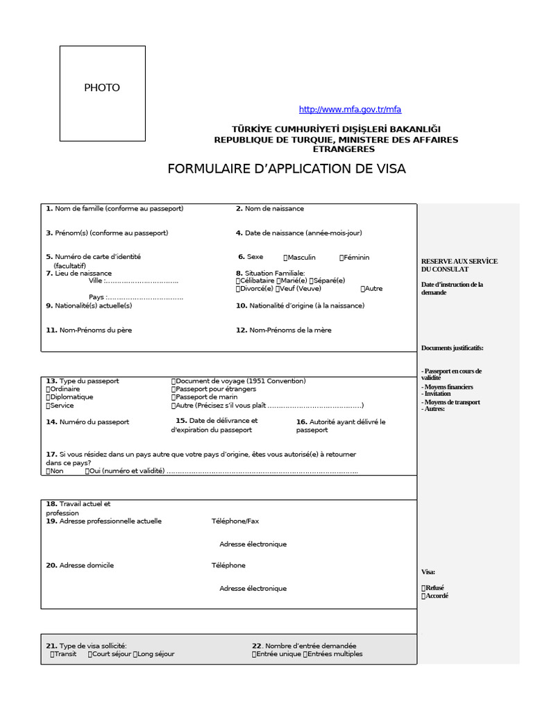 Formulaire FR 0e7bcfa45f | PDF | Visa (Document) | Passeport