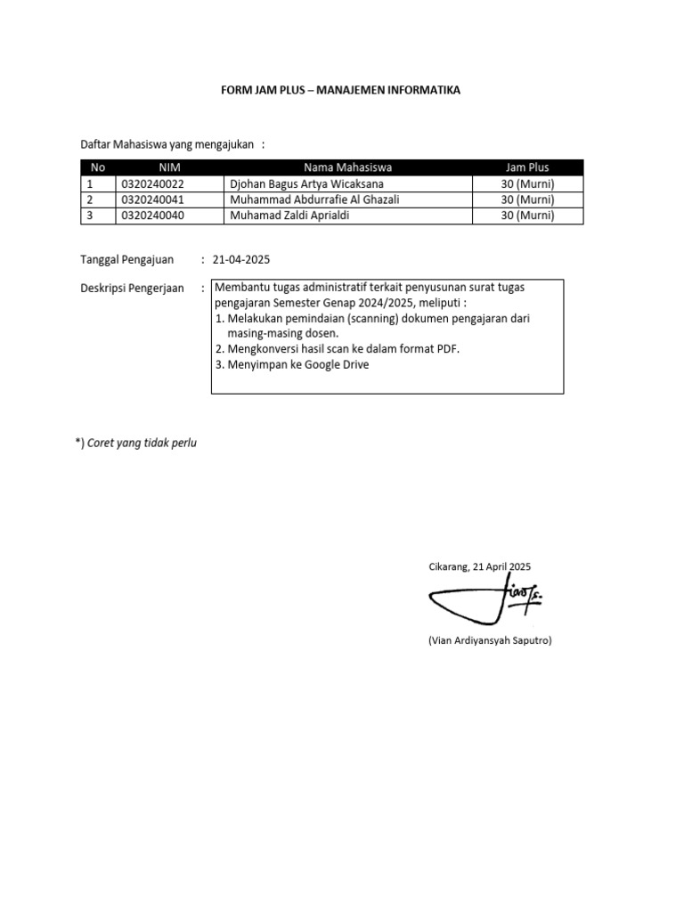 Form Jam Plus 040 | PDF