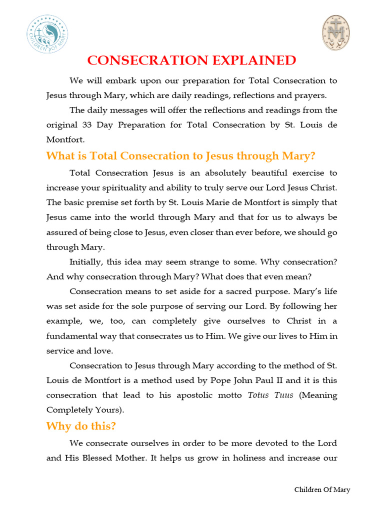 Total Consecration to Jesus through Mary | PDF | Mary, Mother Of Jesus ...