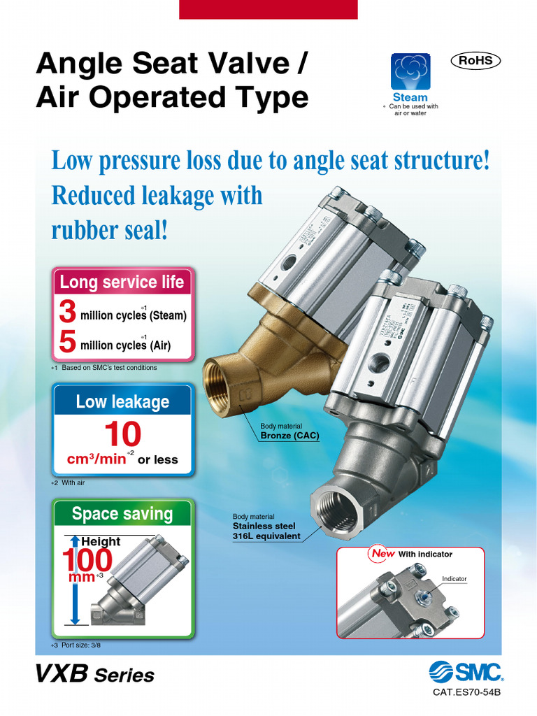 Air Operated Angle Seat Valve VXB Series | PDF | Flow Measurement | Valve