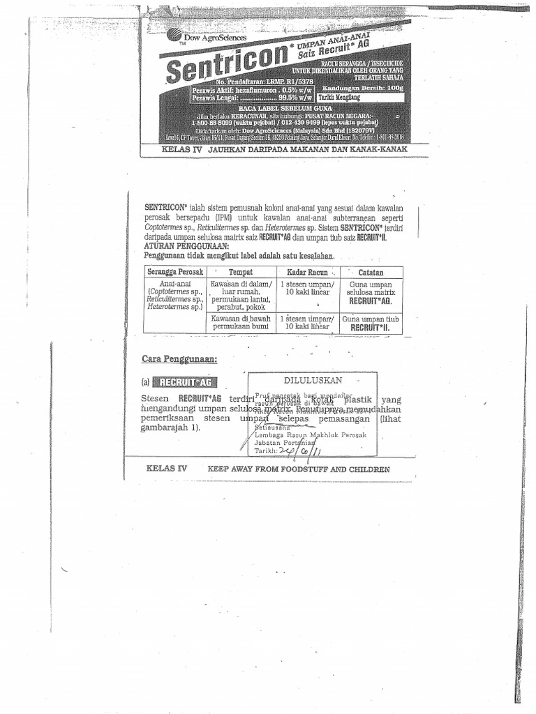 Sentricon Label & MSDS | PDF