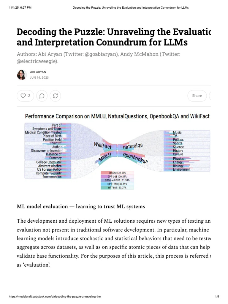 Decoding The Puzzle - Unraveling The Evaluation and Interpretation ...