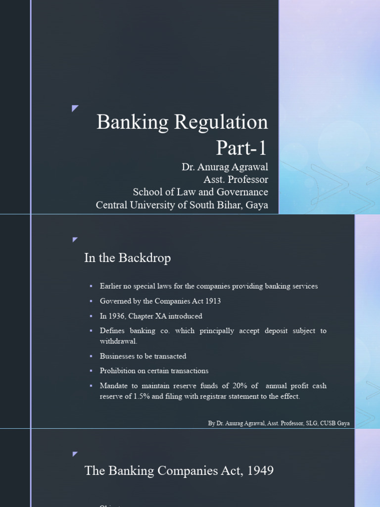Lecture 4 Banking Regulation-1 | PDF | Banks | Reserve Bank Of India