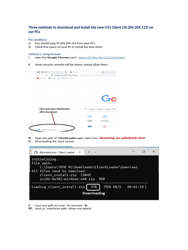 Download U31 Client: 3 Installation Methods | PDF