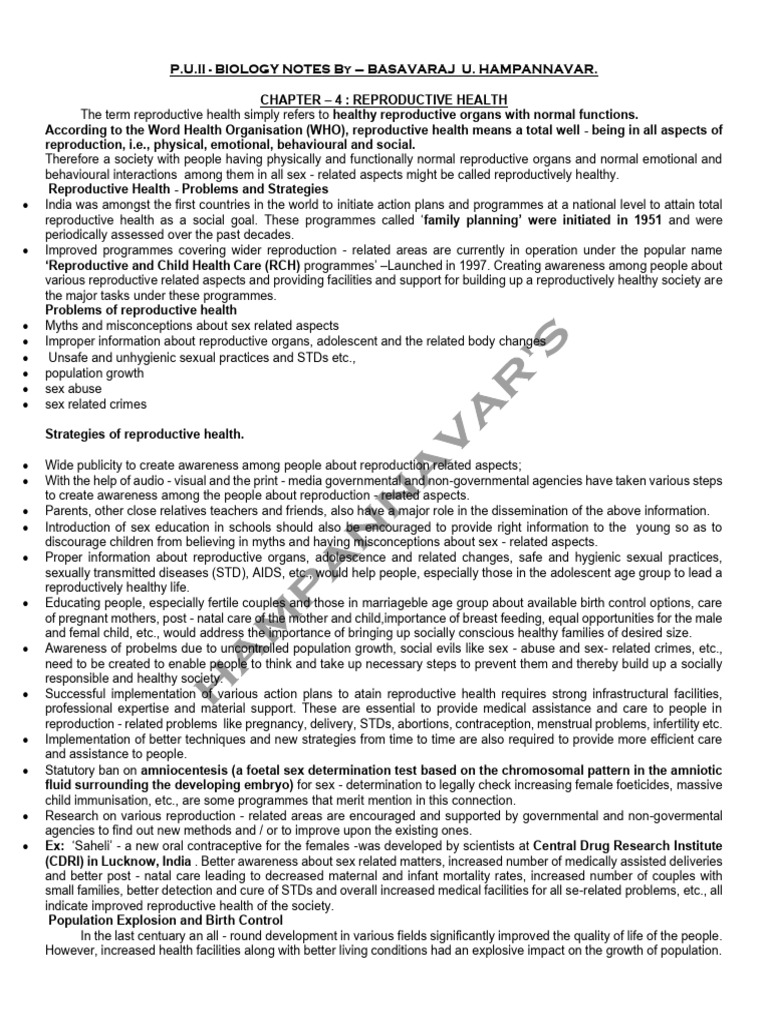 Hampannavar's Puii Bio Notes 2025-26. | PDF | Dna Replication | Nucleotides