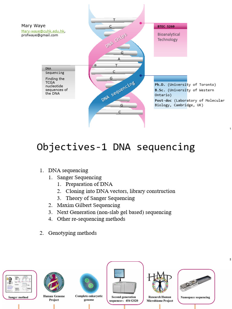 DNA Sequencing Methods Overview | PDF | Dna Sequencing | Dna