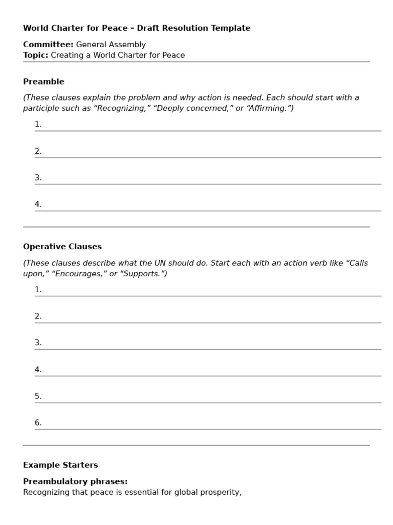 Draft Resolution Template | PDF