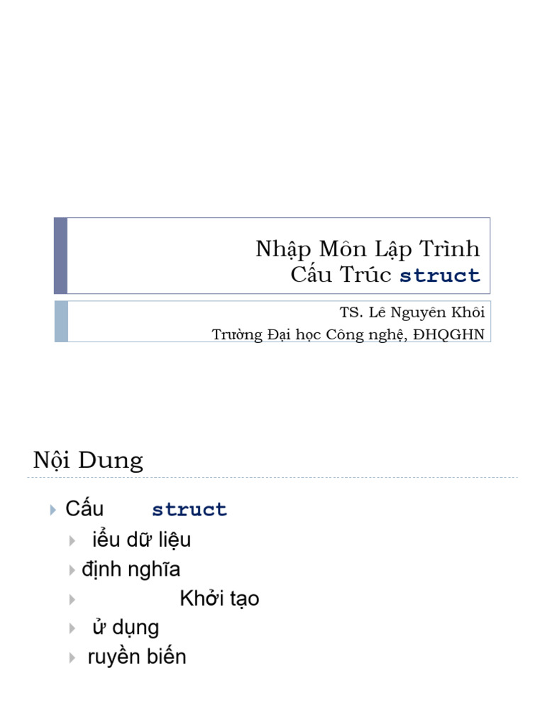Online - Cấu Trúc Dữ Liệu Struct | PDF