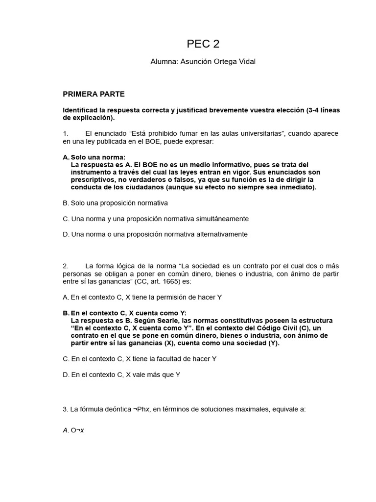 PEC 2. Teoría General Del Derecho. UOC. Nota B. | PDF | Moralidad ...