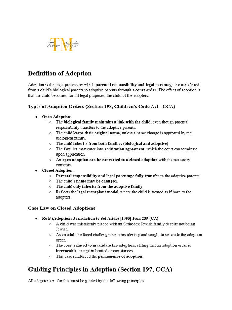 Adoption Process and Types Explained | PDF | Adoption | Parent