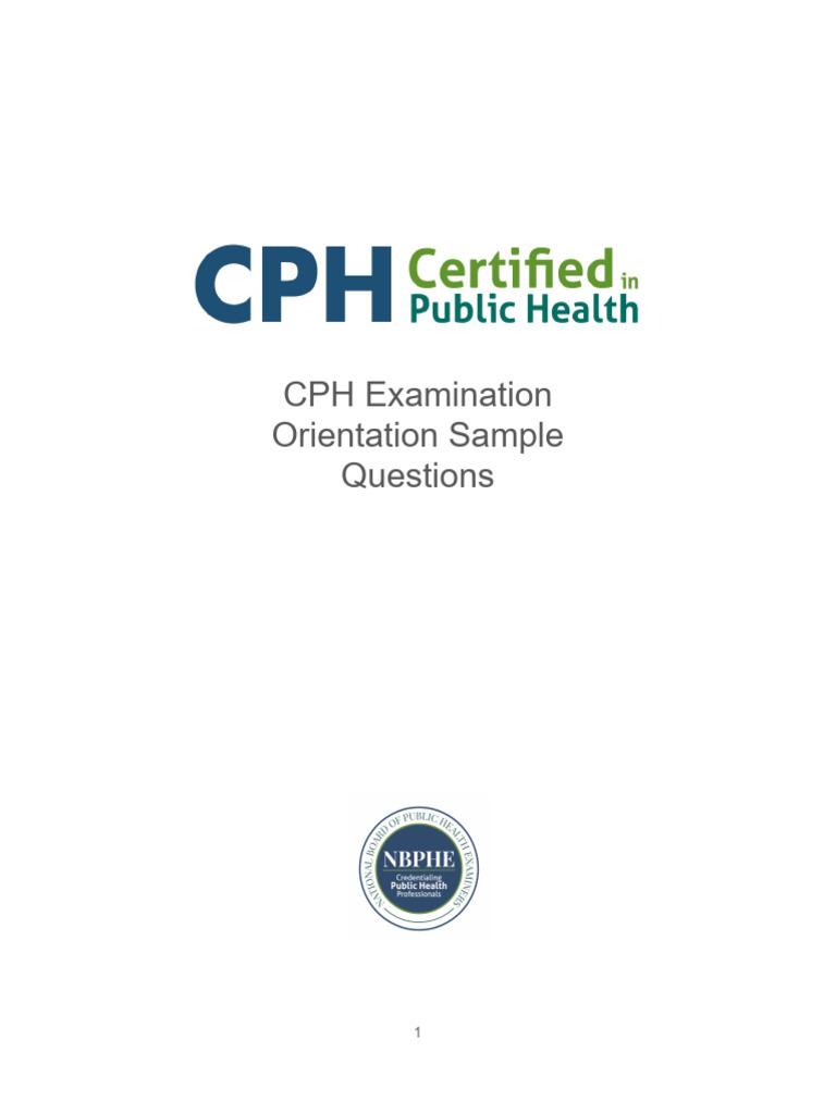 CPH Sample Questions 2.18.2025 | PDF | Multiple Choice