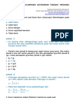 Pembahasan Soal Olimpiade Astronomi Tingkat Provinsi 2010