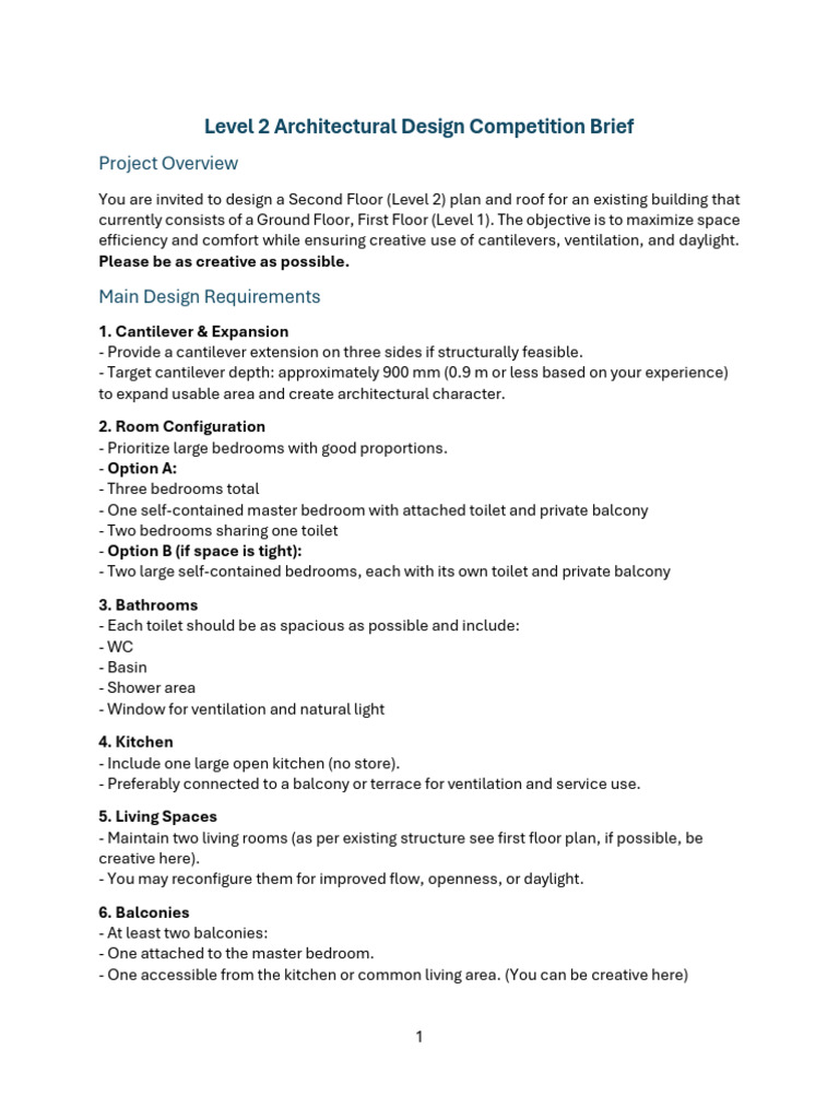 Main Competition Brief 31-10-2025 | PDF | Bedroom | Toilet