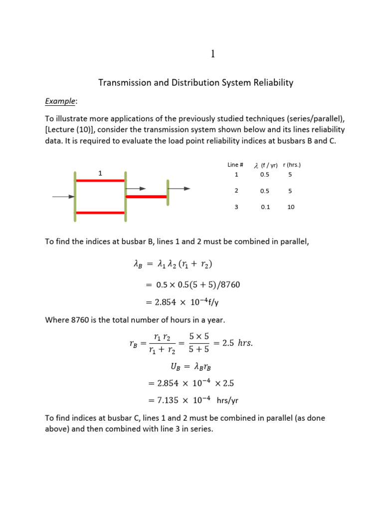 Transmission System Reliability Analysis | PDF | Reliability ...