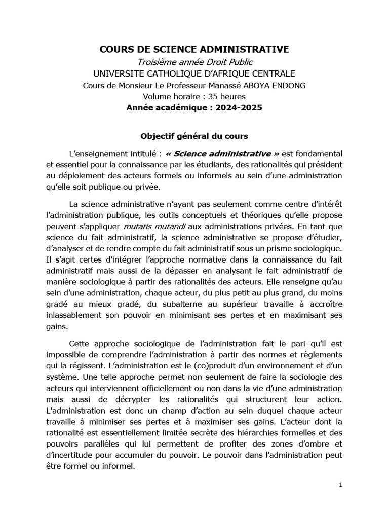 Science Administrative : Approche Sociologique | PDF | Bureaucratie ...