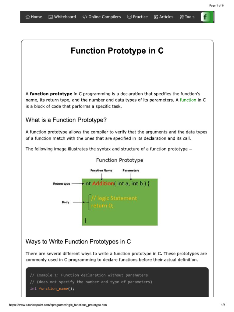 Funtion Prototype | PDF