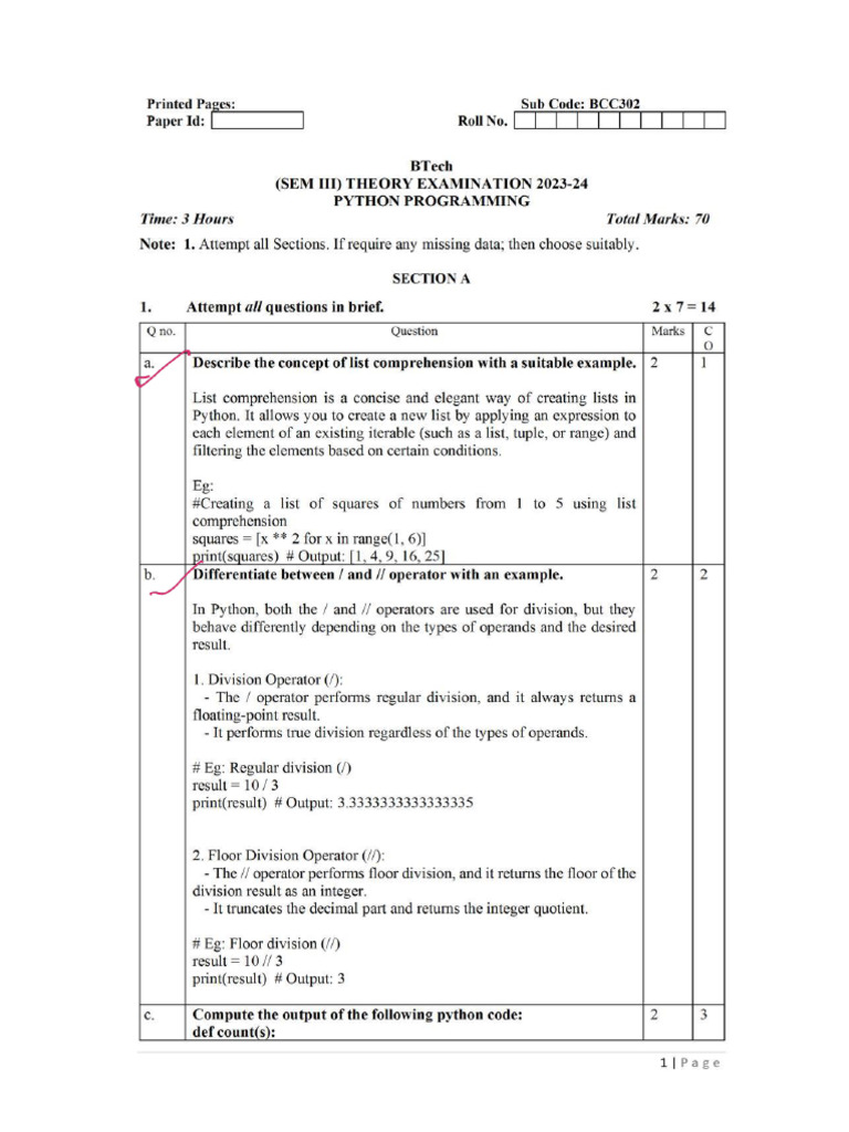 Python U-5 One Shot Revision-21-36 | PDF