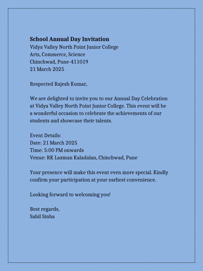 Annual Day Invitation | PDF