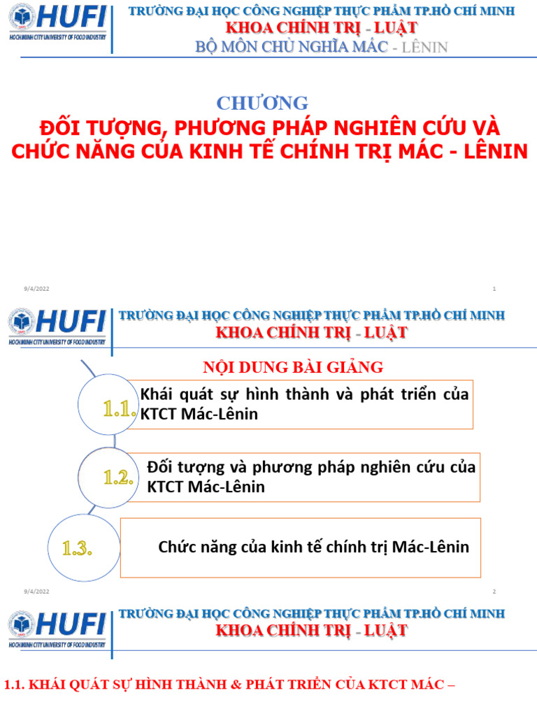 BG Kinh Te Chinh Mac Lenin 2022 Chuong 1 KTCT Mac Lenin 6316 | PDF