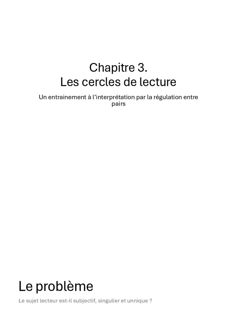 Cercles de lecture : méthode didactique | PDF
