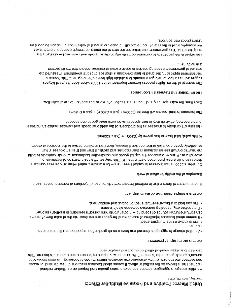 Multiplier Sheet | PDF