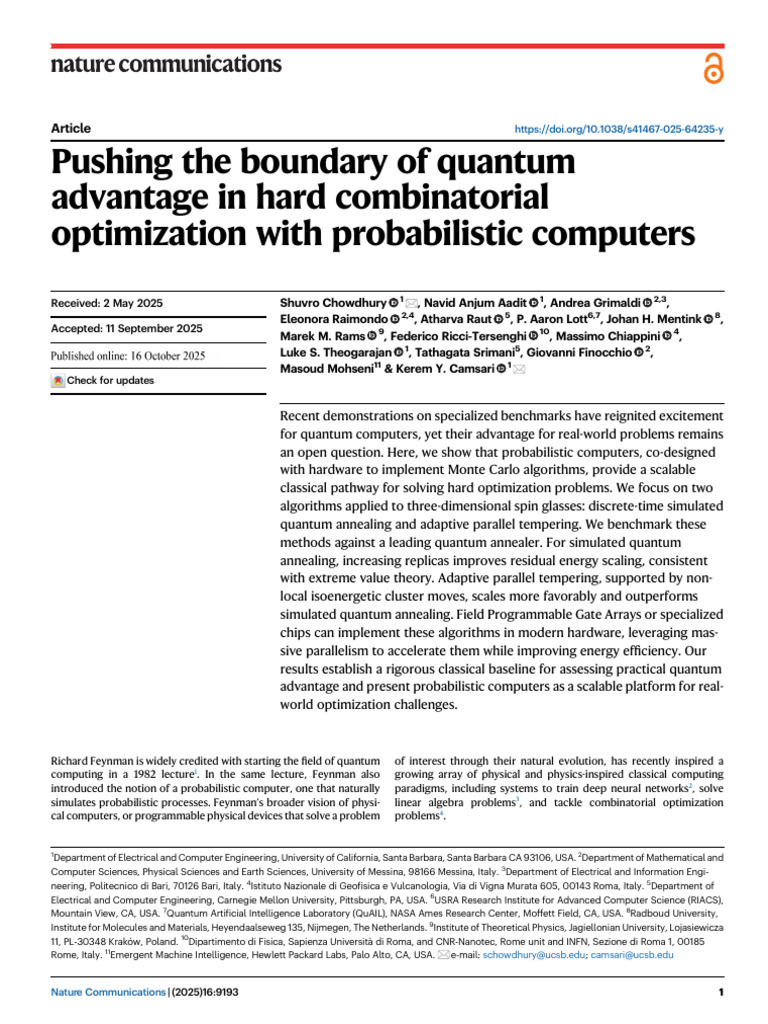 Quantum Advantage in Optimization Problems | PDF | Quantum Computing ...