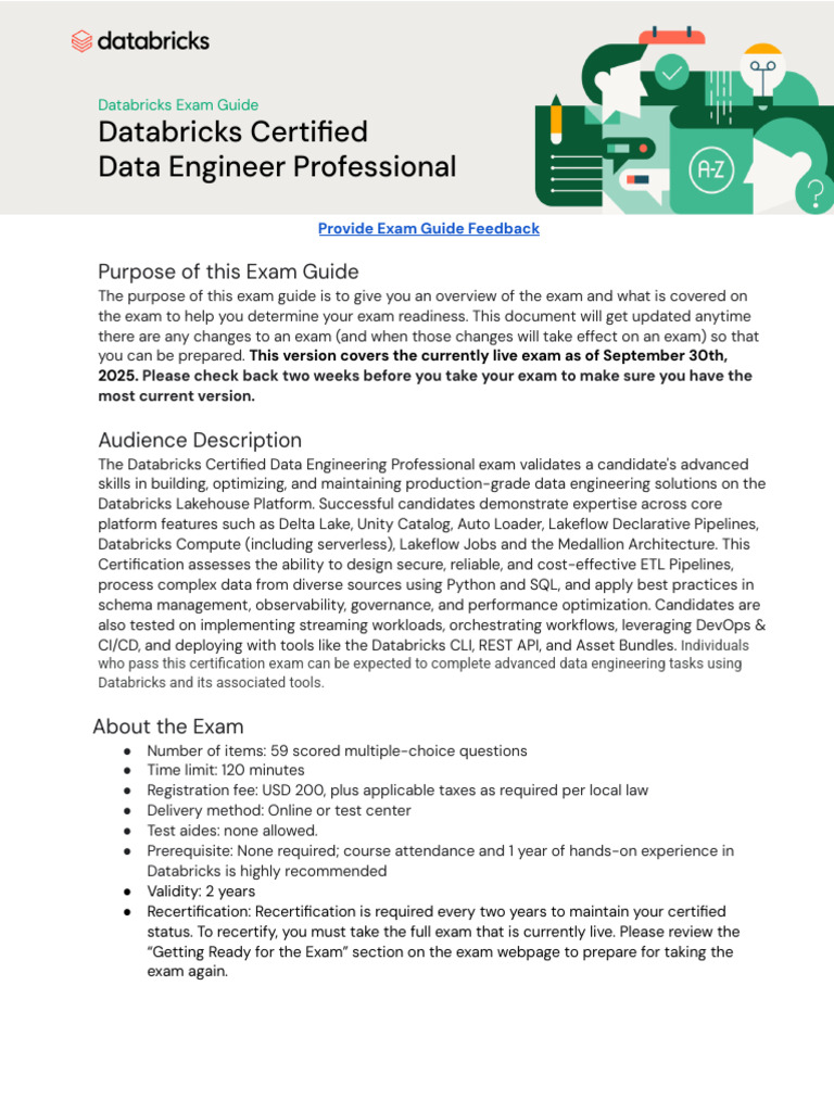 Databricks Data Engineer Exam Guide | PDF | Apache Spark | Software ...