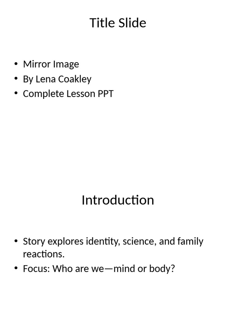 Mirror Image Lesson PPT | PDF