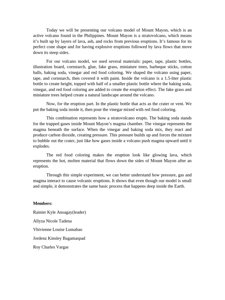 Science Volcano Report | PDF