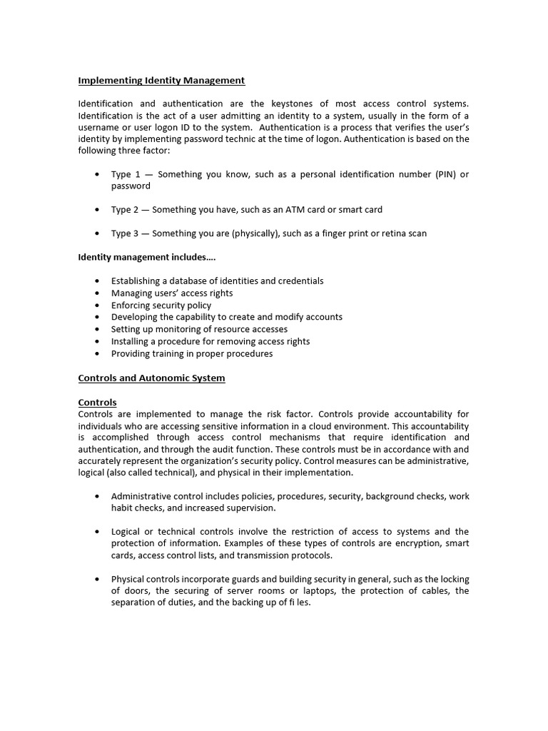 Identity Management in Cloud Computing | PDF | Access Control ...