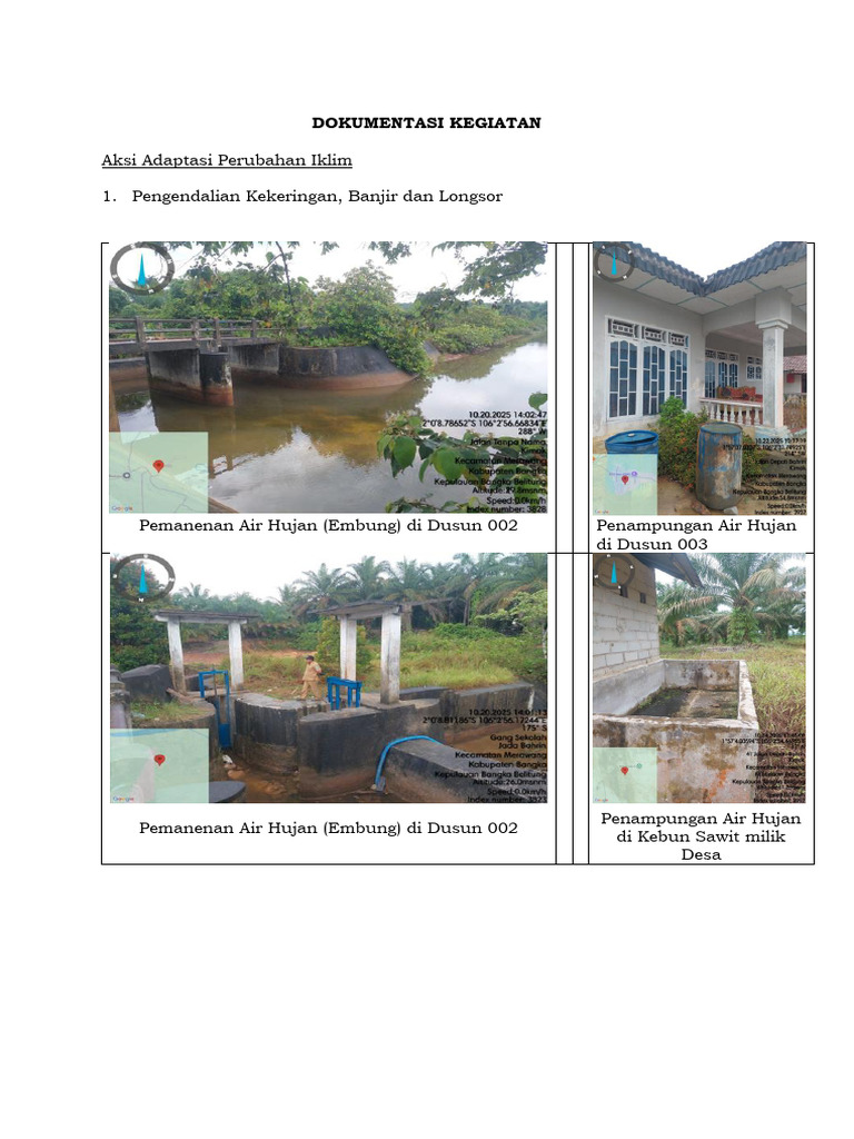 Dokumentasi Aksi Adaptasi, Mitigasi & Kelembagaan Masy Desa Kimak | PDF