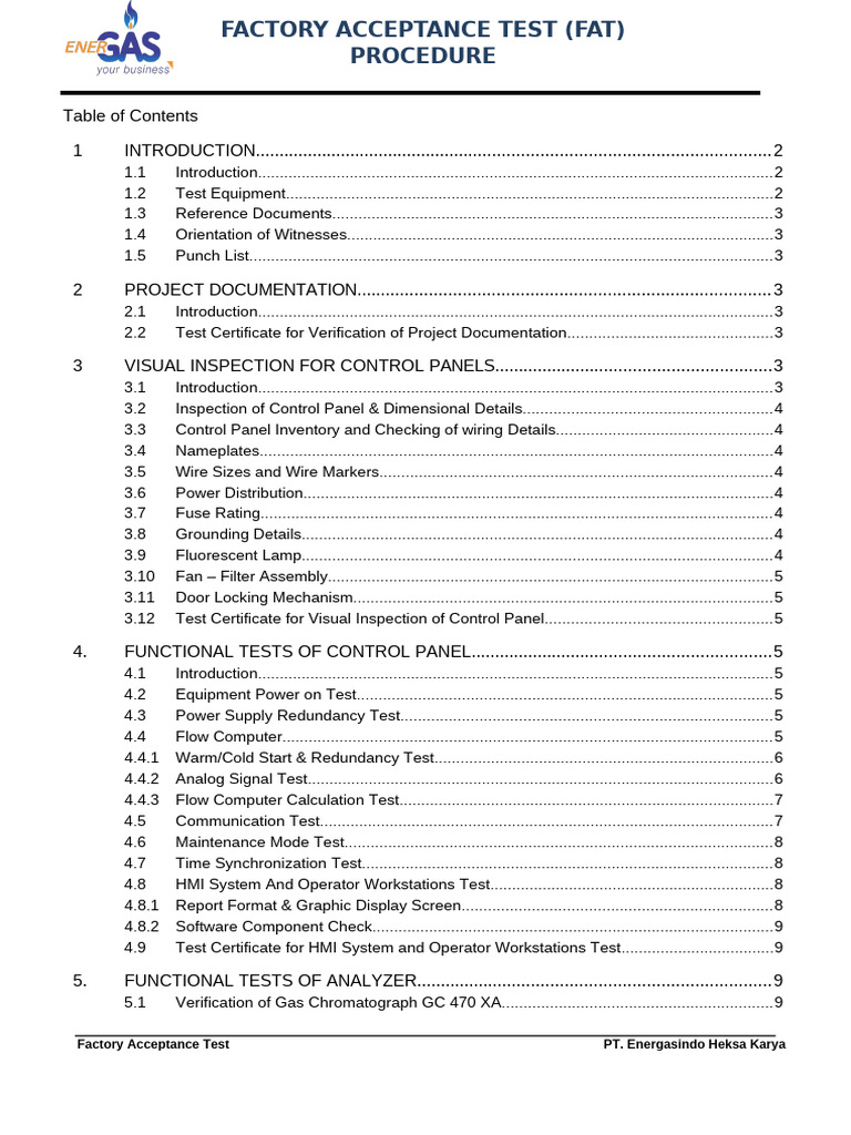 Factory Acceptance Test Procedure Guide | PDF | Power Supply | Fuse ...