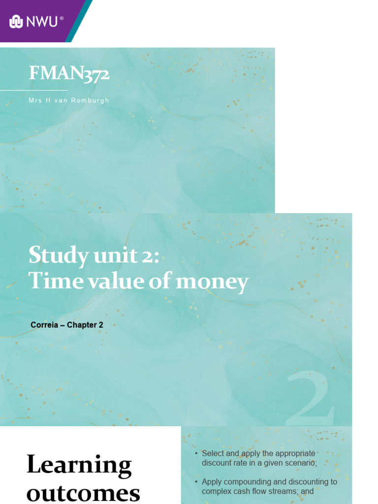 FMAN372+Study+unit+2+2025_student+version | PDF | Time Value Of Money ...