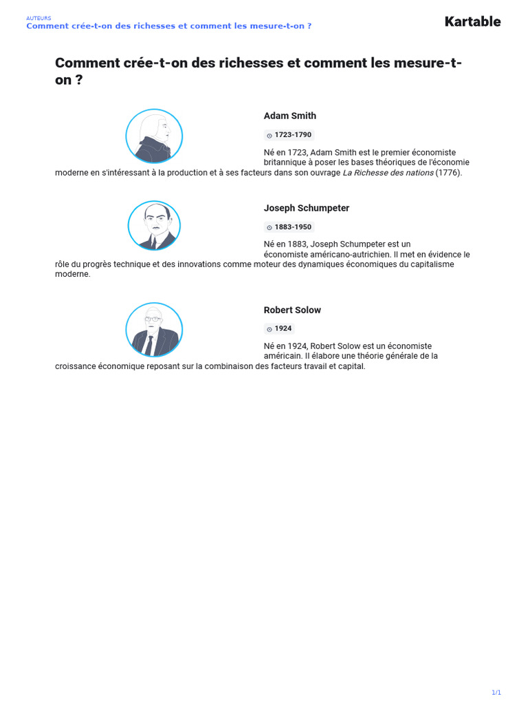 Création et mesure de la richesse économique | PDF