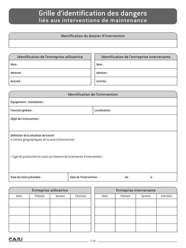 Identification des dangers en maintenance | PDF | Pression | Dangers