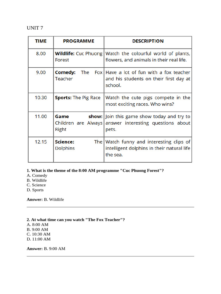UNIT 7 lop6 | PDF
