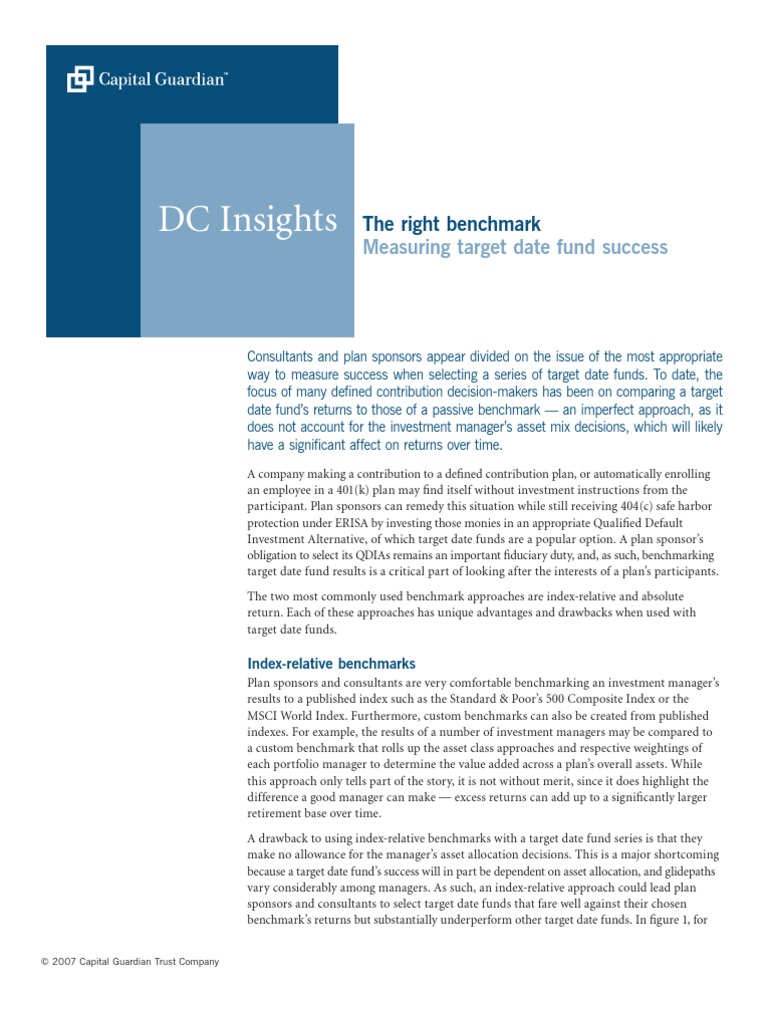 DC Insights Benchmark | PDF | Mutual Funds | Investment Management