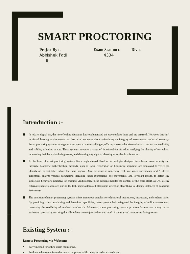 Smart Proctoring System Overview | PDF | World Wide Web | Internet & Web