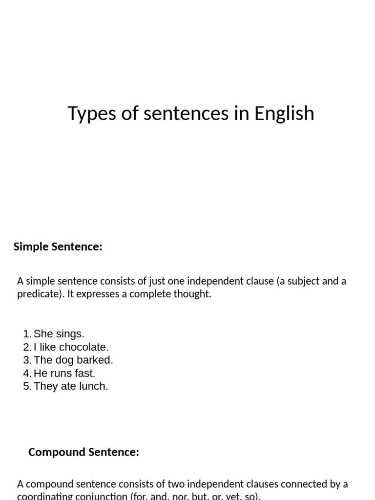 Understanding English Sentence Types | PDF