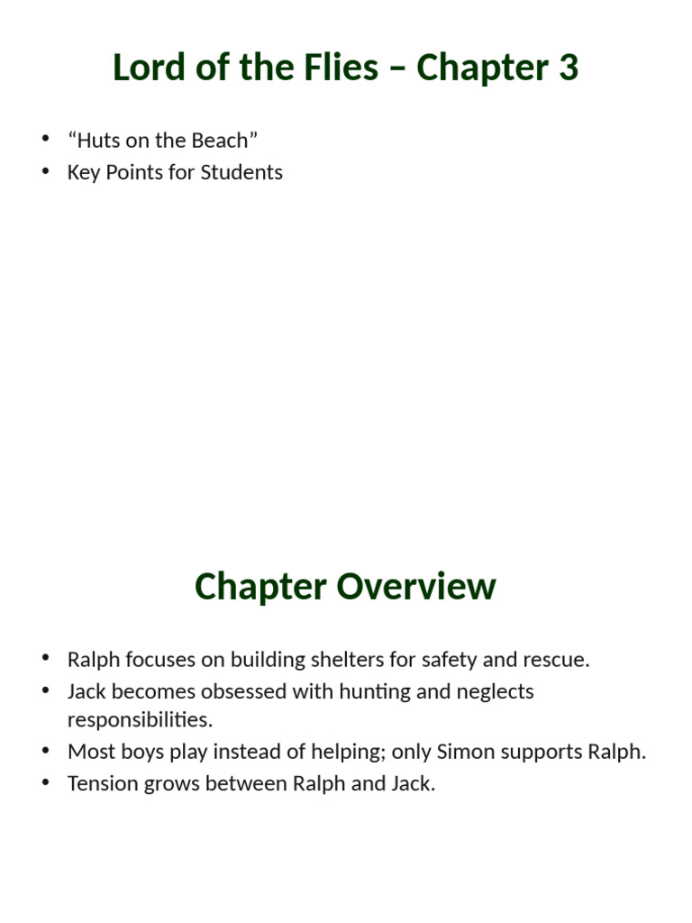 LOTF Chapter3 Island Theme Start | PDF